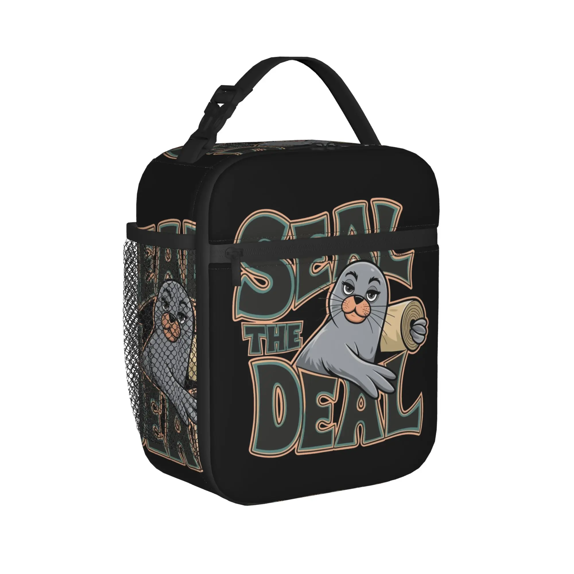 Neil the Seal Thermal Insulated Lunch Bag for School  Portable Food Bag Thermal Cooler Lunch Box