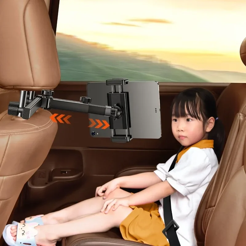 Suporte Telescópico para Tablet e Celular XMSJEary para Carro, Montagem no Apoio de Cabeça do Banco Traseiro 360 ° Suporte Ajustável para iPad Rotativ