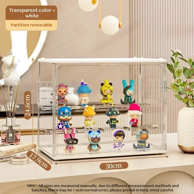Großräumige Staubdichte Acryl-Vitrine für Blindbox-Sammlerfiguren und Mini-Puppen, Desktop-Aufbewahrungs-Organizer – Detail 3