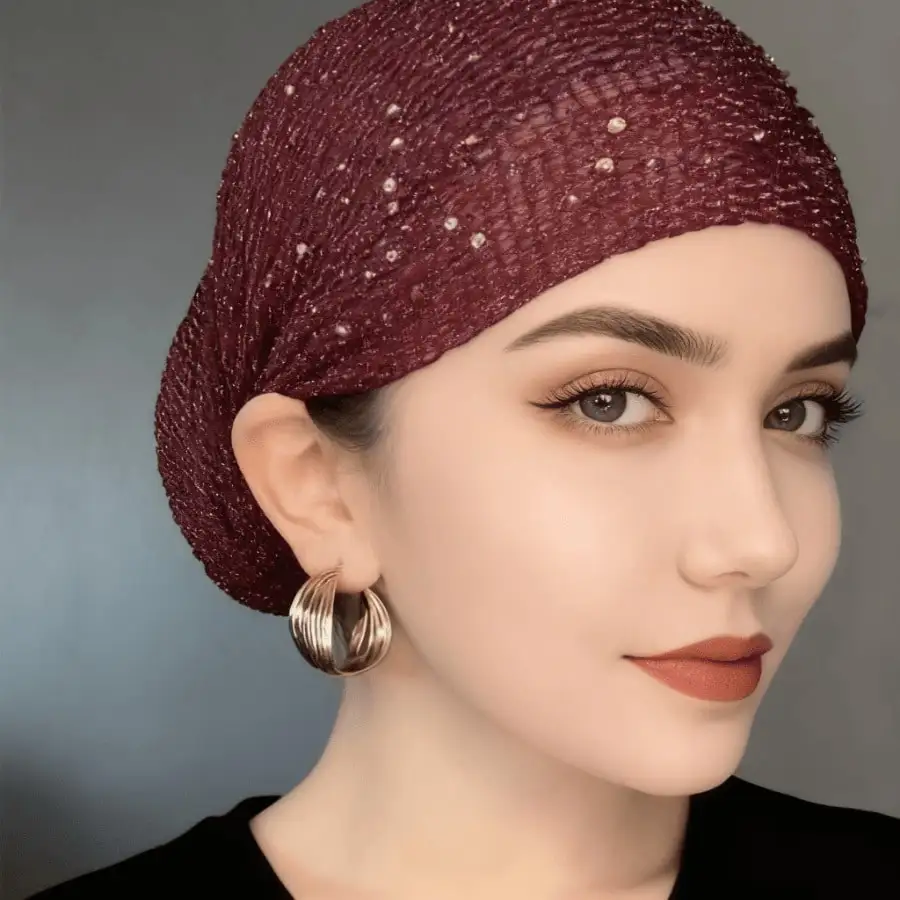 Gorro para el pelo de Color sólido para mujer, pañuelo clásico para la cabeza, diadema de diseño elegante, sombreros de mujer, regalo de Navidad, 1 ud.
