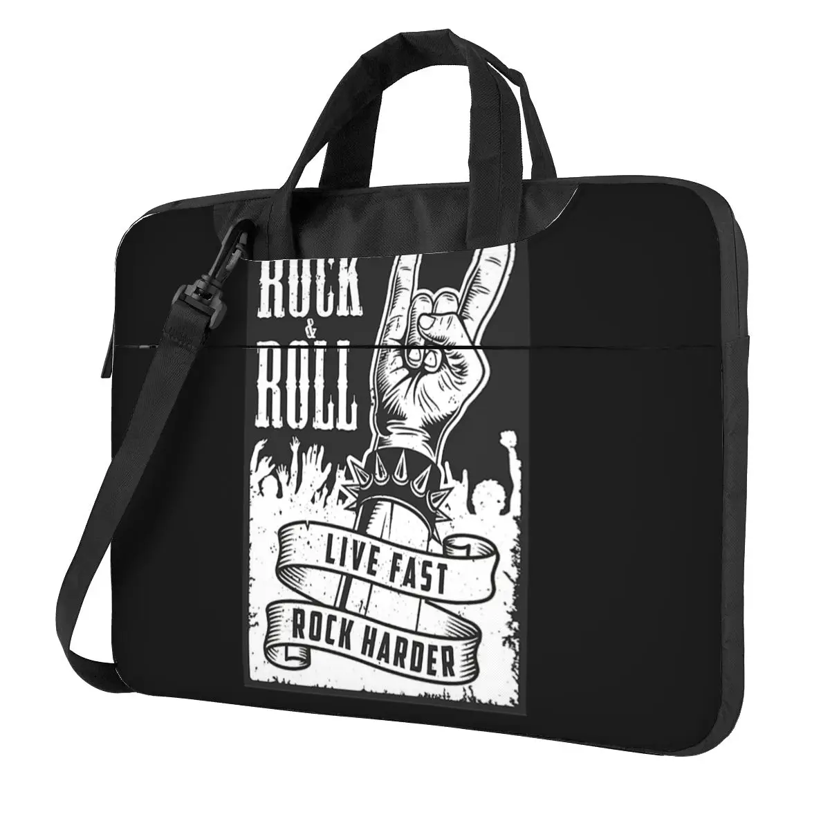 Rock Star Skull Rock N Roll Crossbody Laptop Bag Case Computer Bag Resistant Protective Notebook Pouch for Macbook Pro Lenovo