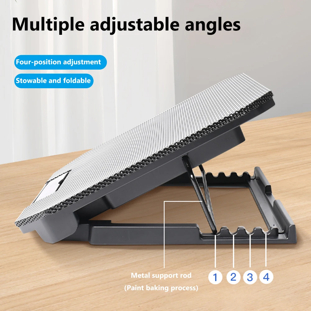 Laptop Cooling Stand with 8 Quiet Fans Notebook Support Dual USB Interface 360 Rotation for Phones/Tablets Up To 15.6inch