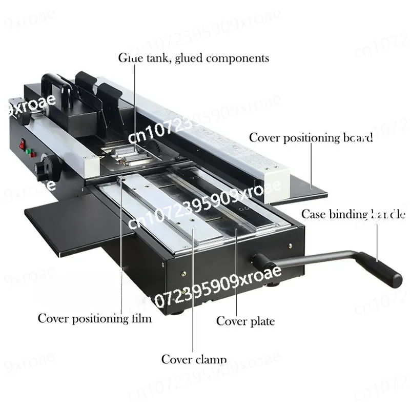 Commercial Manual Automatic Binding Machine Wireless Electric Heating Files Books Hot Melt Adhesive Binding Machine 1200W