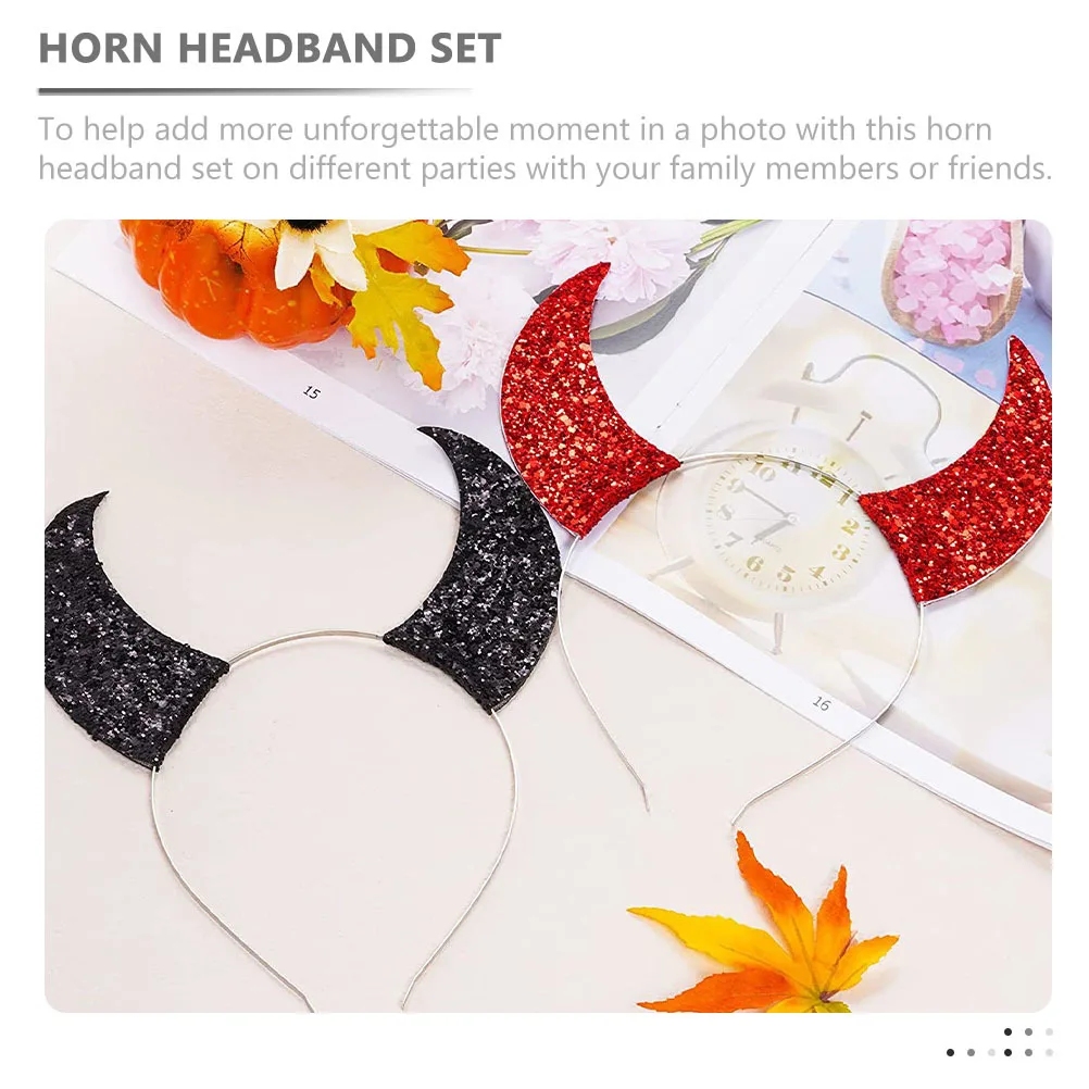 

1Set Ox Horns Headband Devil Costume Set Plastic Durable Halloween Cosplay Headband Party Decoration Devil Costume