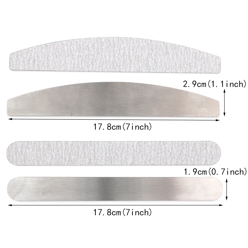 100Pcs Grey EVA Sandpaper Nail Art File 100/180 Grit Removable Self-adhesive Pads Boat Buffer Metal Replaceable Manicure Files