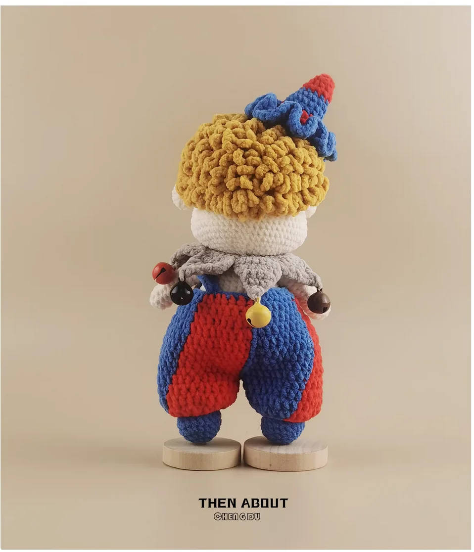 Original handmade wool crocheted clown doll doll senior niche luxury gifts for people.