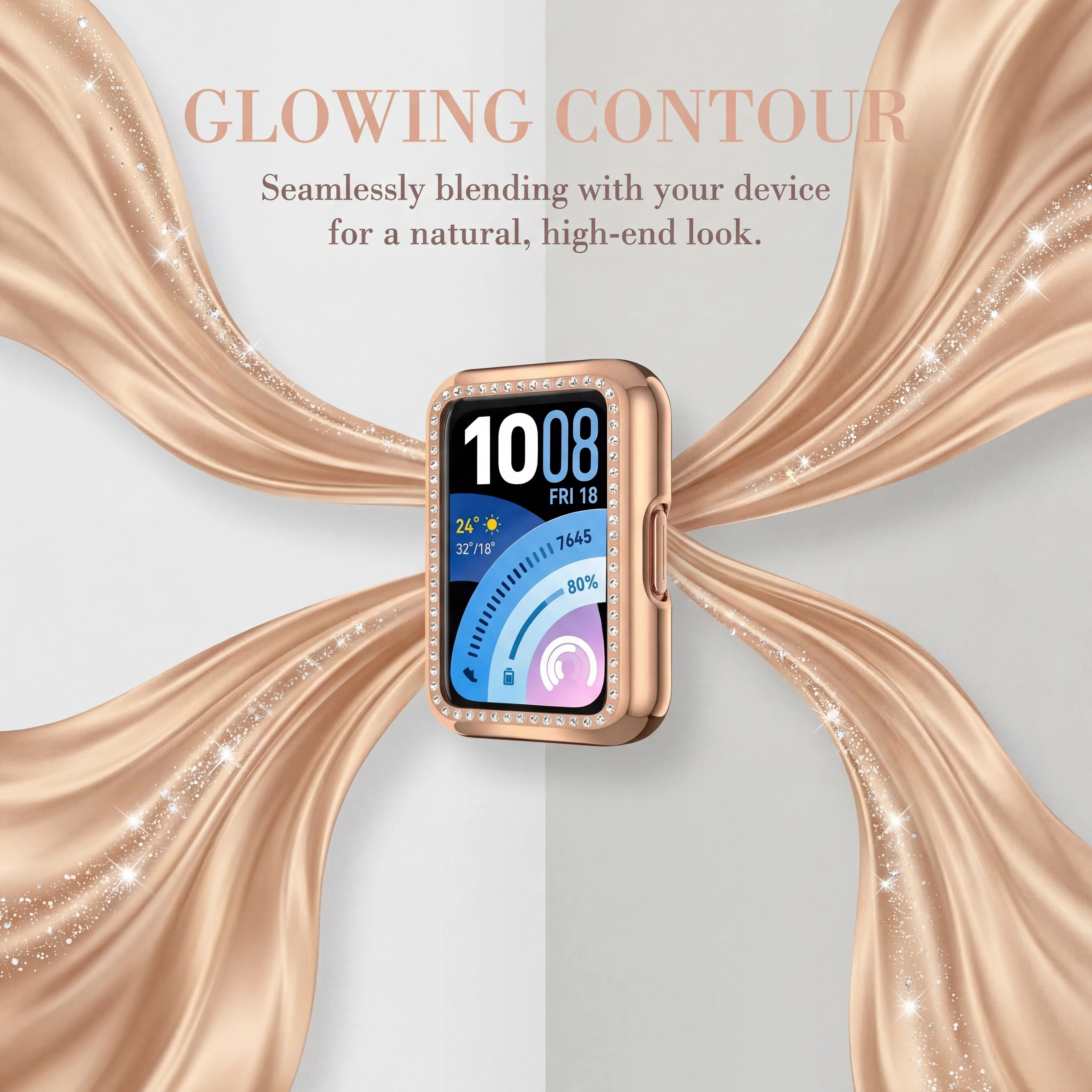 Чехол с бриллиантовой отделкой для Huawei Band 11 Pro, полая рамка-бампер, защитный чехол для экрана, универсальный жесткий чехол для Huawei Band 11.