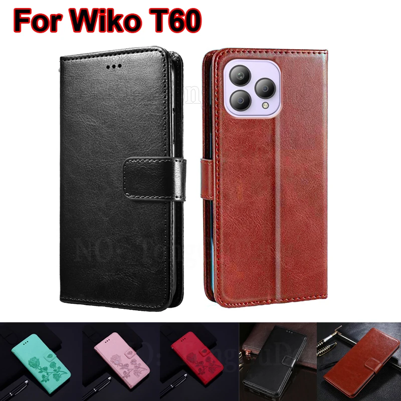 

Original Leather Phone Cases For Wiko T60 Case Cover Wallet Mobile Phone Shell Fundas For Carcasas Wiko T60 T 60 6.58"Mujer Etui