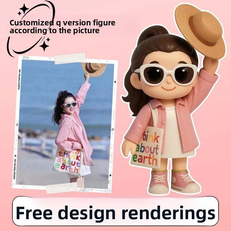 Real photo custom resin figure 3D printing Q version doll doll, birthday wedding gift ornament