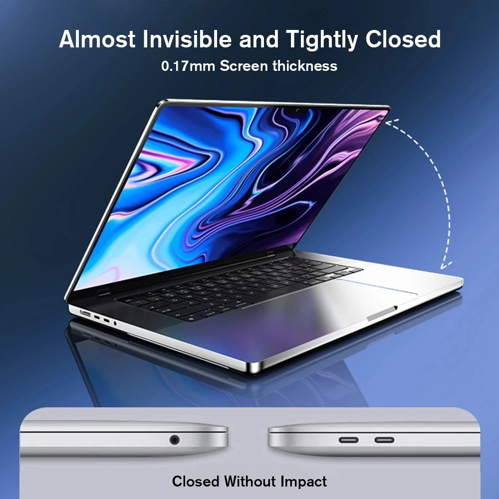 Macbook Pro 14 için gizlilik filtresi 2024 2021 A2442 A2779 A2918 A2992 14.2 inç Anti-spy ekran koruyucu Anti-peep parlama önleyici