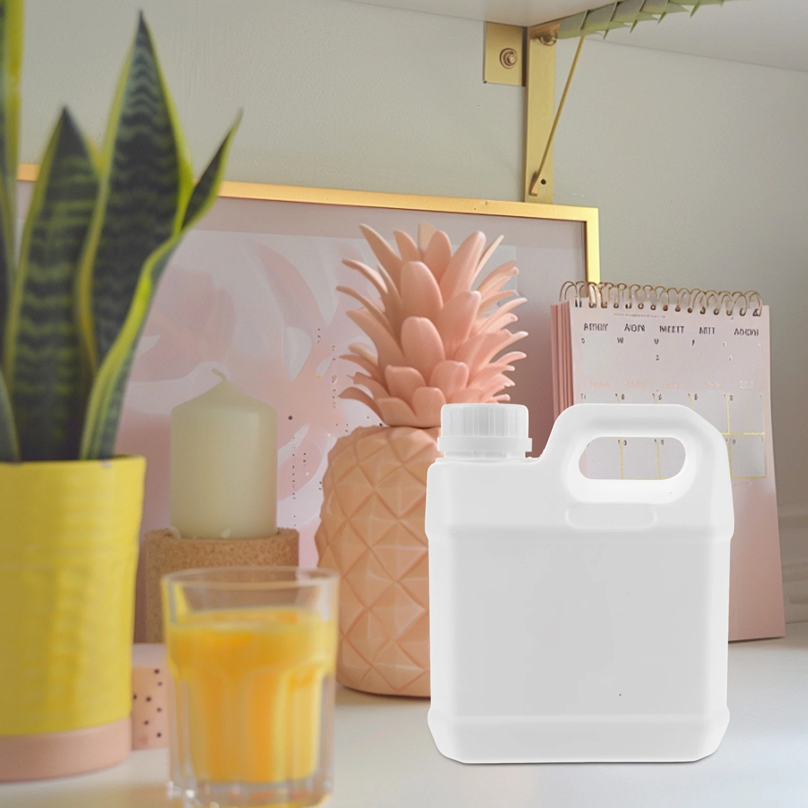 

Food Packaging Barrel 1L Portable Handle Containers Juices Syrups Honey Empty Jugs Reusable Plastic Bottles Liquid Storage Drink