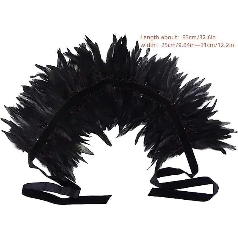 New Gothic Natural Feather scialle Feather sciarpa Halloween Carnival Party Costume gioco di ruolo Holiday Party Bar costumi di scena puntelli