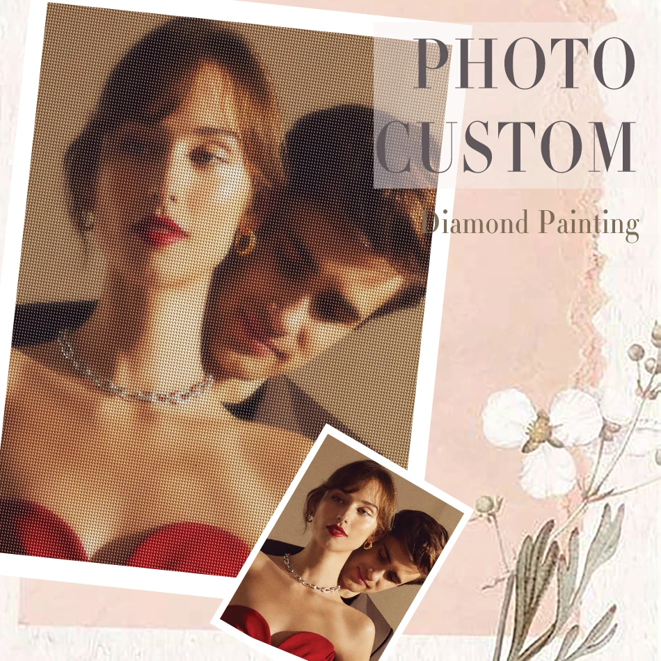 

Diamond Embroidery Photo Custom Cross Stitch Diamond Painting Full Square Round Rhinestone Mosaic Art Valentine's Day Gift Home