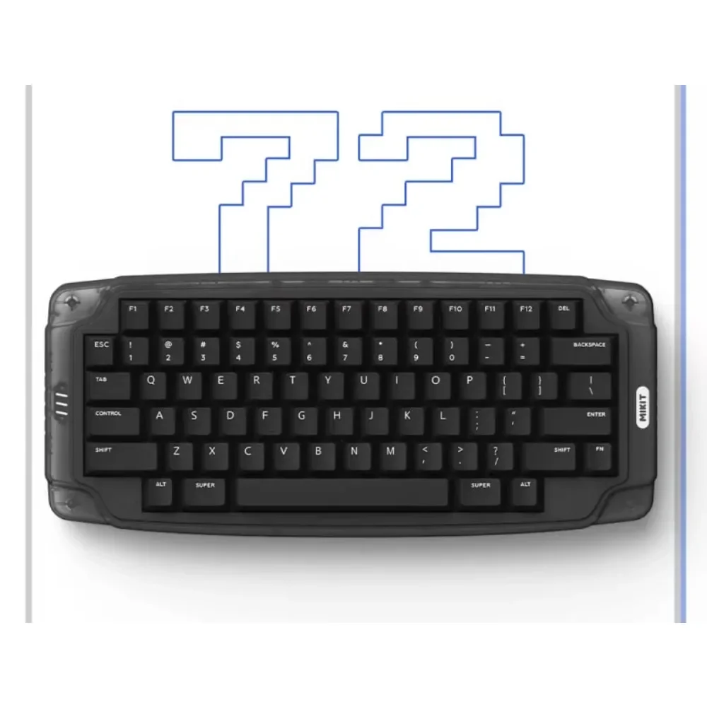 MIKIT MK72 72keys Keyboard Kit Custom PBT Two-colour Keycaps RGB Hot Swapping 2.4G/bluetooth/Wired Tri-mode Keyboard Gamer Gift