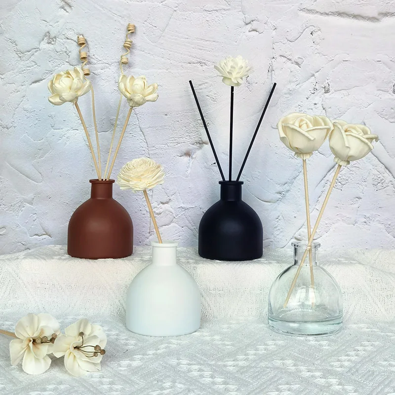 Hot Sale 50ml Tent Shape Glass Bottle, 6 Colors Empty Refillable Container, Aromatherapy Essential Oil Diffuser Bottle