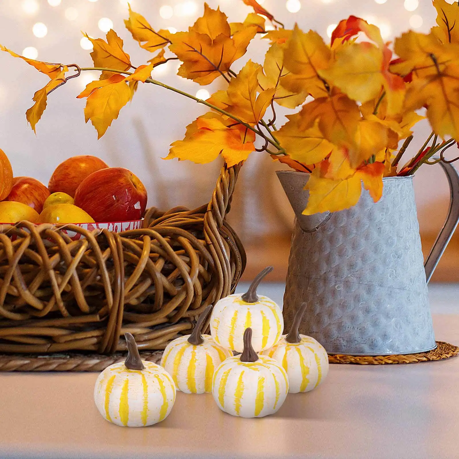 

12Pcs Artificial Foam Pumpkin Thanksgiving Day Decoration Small Fall Harvest Festival Party Tabletop Pumpkin Decor
