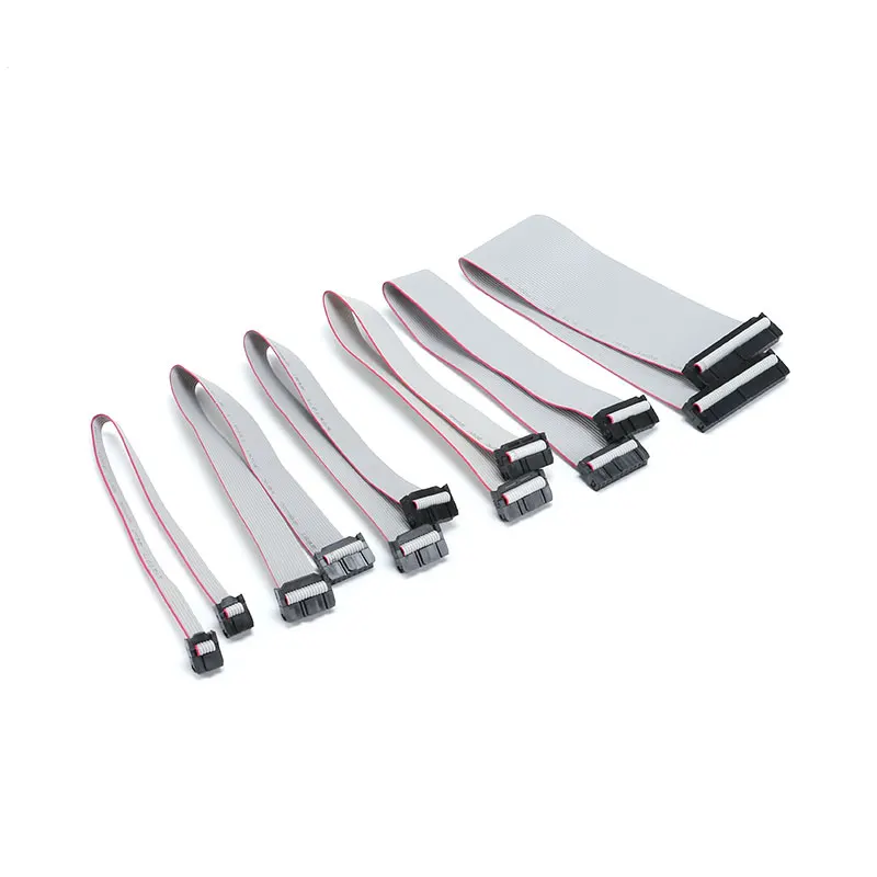 2 sztuk 2.54MM szary płaska wstążka kabel danych Pitch FC-6/8/10/14/16/20/26 PIN 30CM JTAG ISP pobierz kabel do DC3 IDC opakowanie złączy