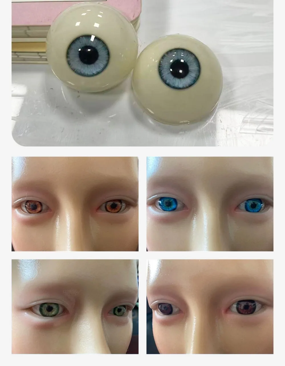1pair 20mm Acrylic Fake Eyes Eyeballs with 3 Dimensional Fitting Eye 10 Styles Silicone Doll Simulation Eyeballs