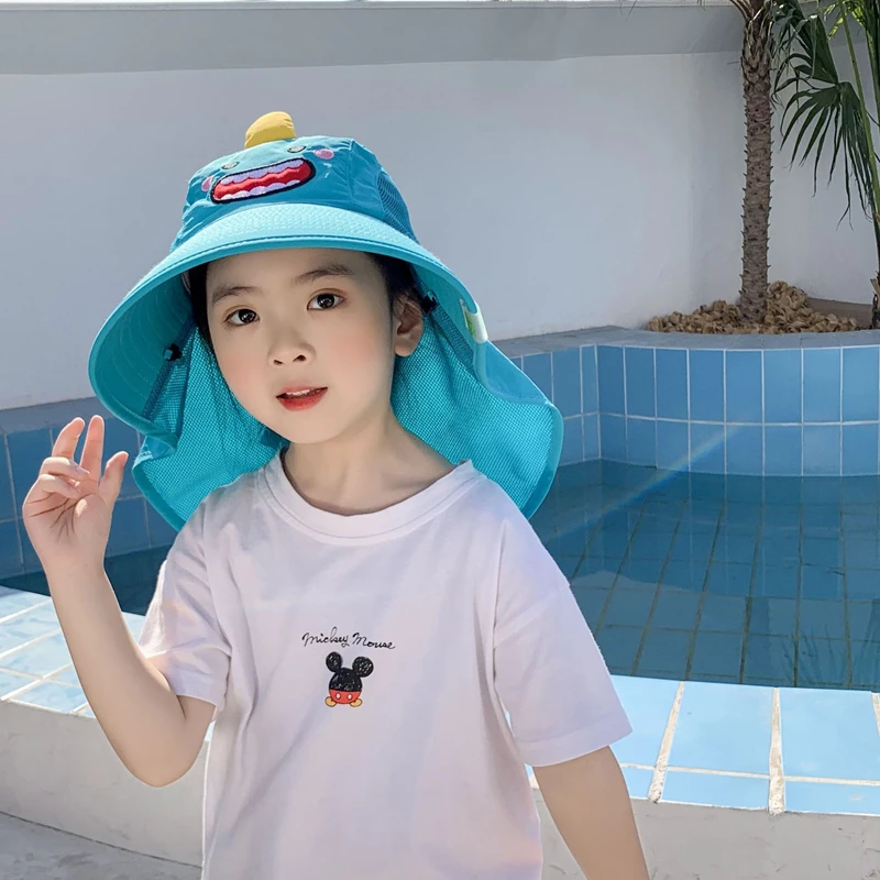 Outdoor Summer Hat For Kids Children Sun Hat Neck Ear Cover Sun Protection Beach Caps Kids Boy Girl Flap Cap For Children