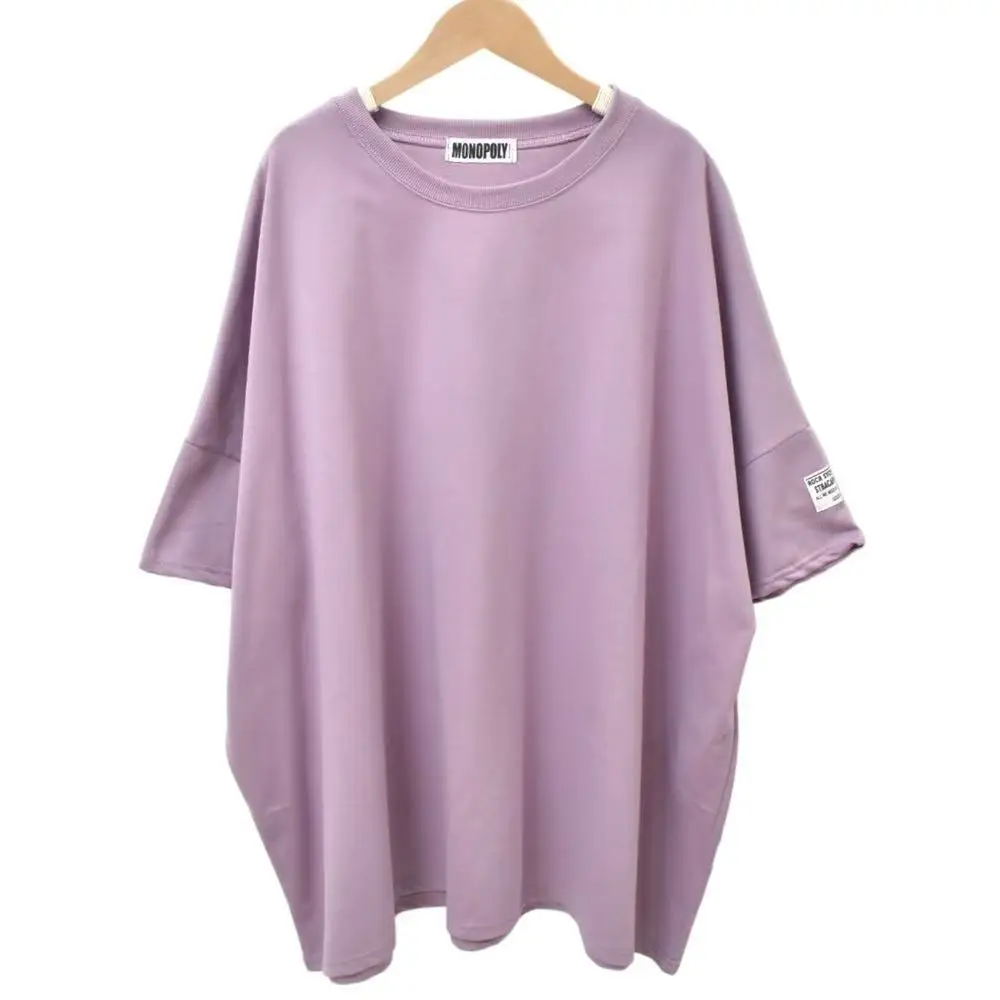 Übergrößes T-Shirt für Erwachsene, Locker Sitzendes Freizeitoberteil für Mollige Frauen und Teenager-Mädchen, Figurformendes Sport-T-Shirt mit Rundhalsausschnitt, Trendiges Erwachsenen-Oberteil – Detail 10