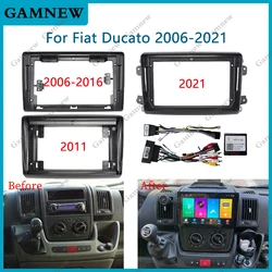 9 Inch For FIAT DUCATO 2006-2021 2 Din Car Android Frame Panel Fascia Harness Adapter Player Multimedia Dashboard Canbus