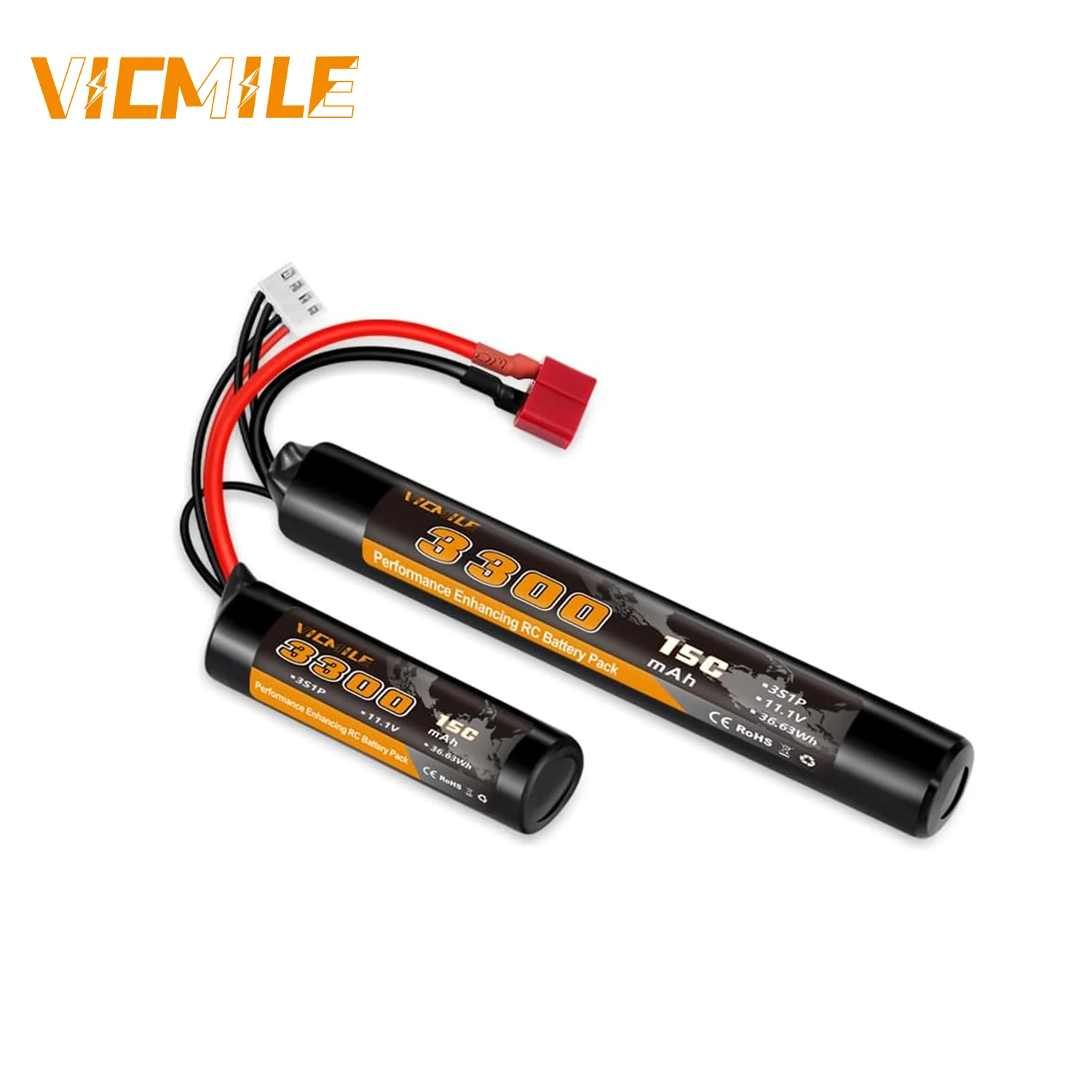 

VICMILE 3300 мАч для страйкбола, 11,1 В с Т-образным разъемом в стиле Dean, подходит для aeG AK47 M4 MP5 и большинства пистолетов для страйкбольных пистолетов, винтов