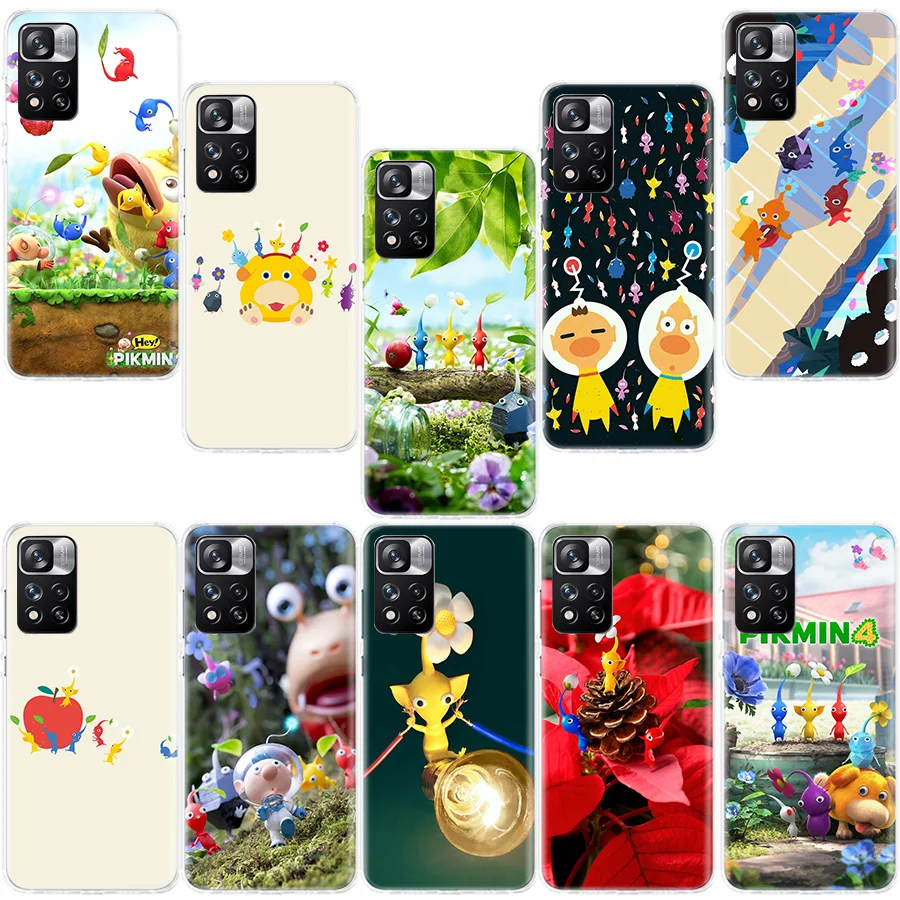 Capa de Celular Game Pikmin 4 para Redmi Note 13 12 Pro Plus 14 15 Pro 5G 11 11T 11E 11S 10 Pro 10S 9 9S Capa Transparente TPU