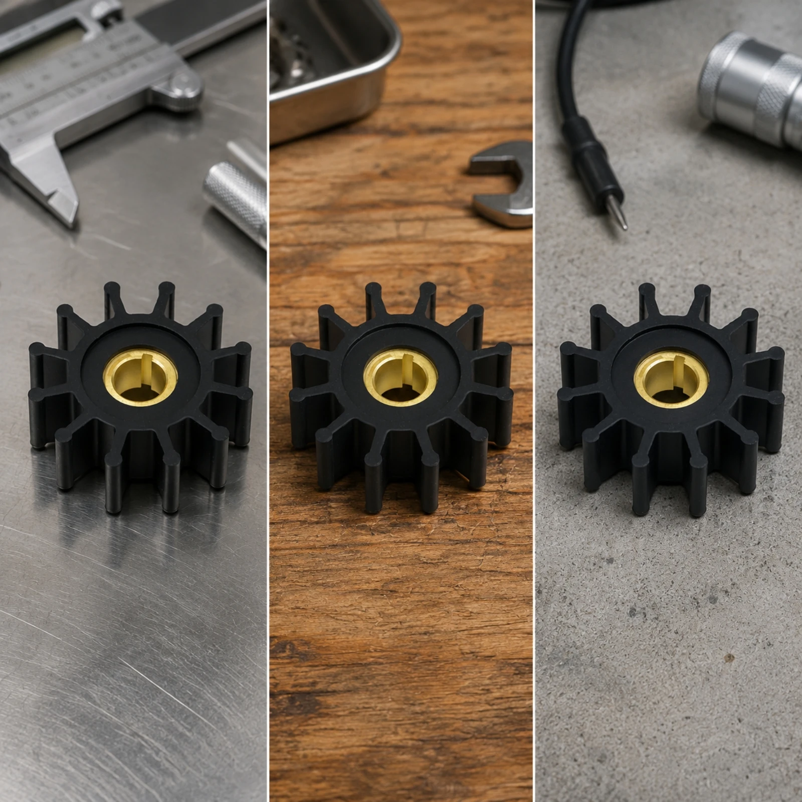 Impeller with Keyed Brass Hub Replacement for Marine Engine Seawater Pump Dependable Water Pumping Performance 9200-0023-P
