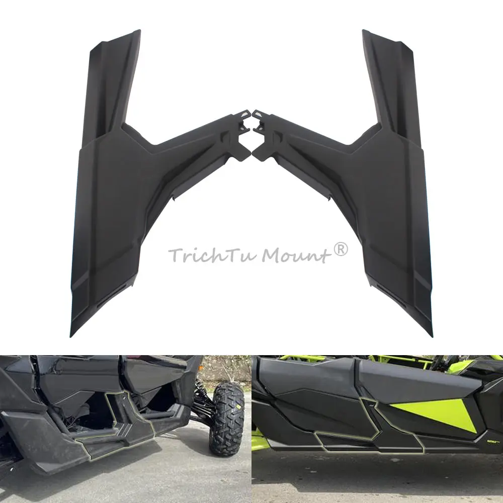 1Pair UTV Front Door Lateral Panels For Can-Am Maverick X3 Max 4 Seaters Models 2017-2023 Matte Black Rock Sliders Side Cover