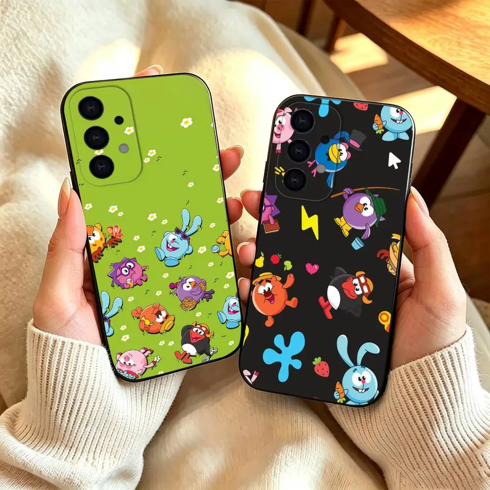 Cute S-Smeshariki Cartoon Phone Case For Samsung S26,S25,S24,S23,S22,S21,S30,Ultra,Plus,Fe,Soft Silicone Black Cover