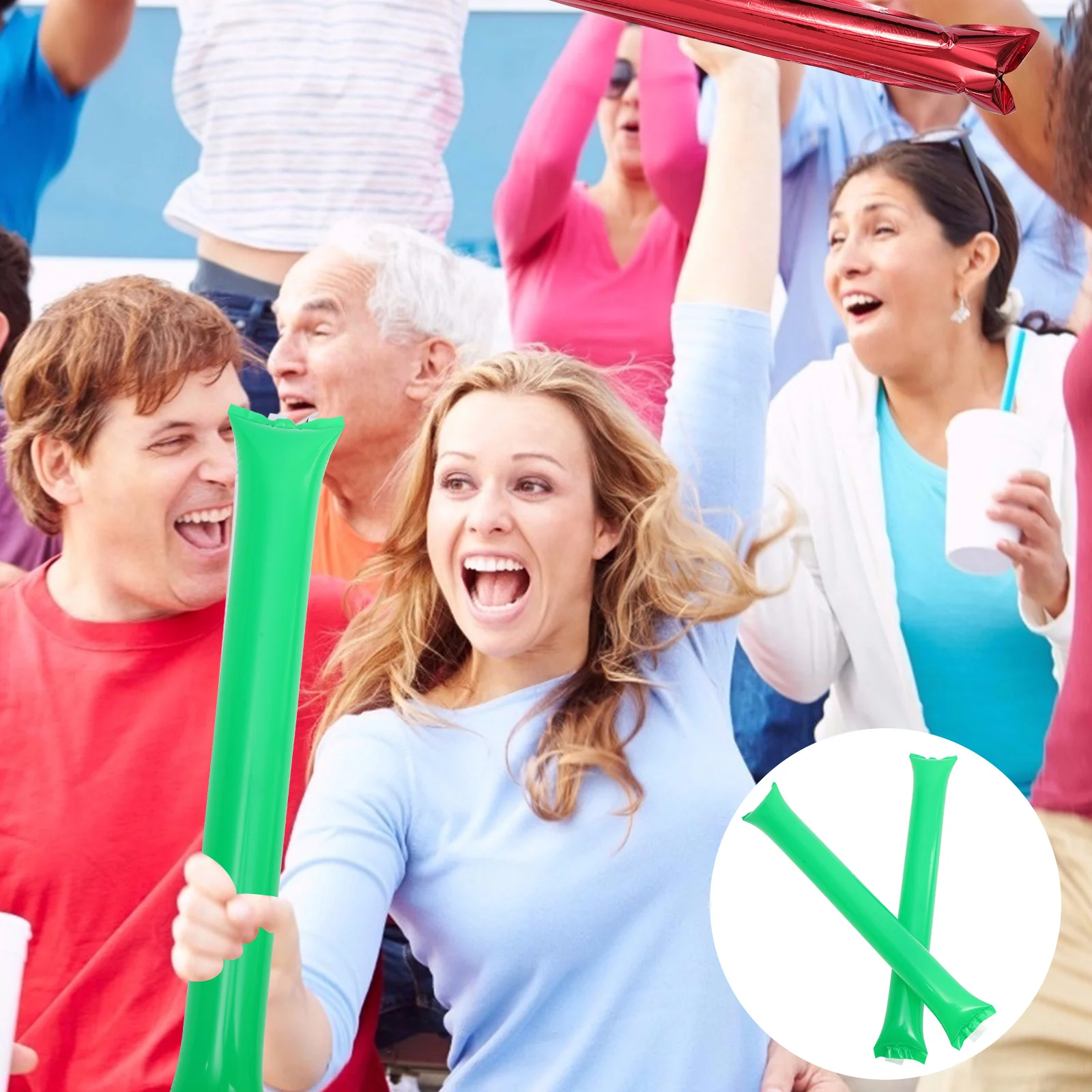 40 Pcs Inflatable Stick Bubble Clap Pool Inflatables Noisemakers Ring Bell Cheer Sticks Party Wands Generator