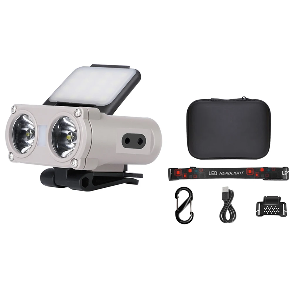 700LM Induction LED Light TYPE-C Rechargeable Waterproof Head Torch 5 Modes 1200mAh Mini Cap Clip Headlamp Outdoor Lighting