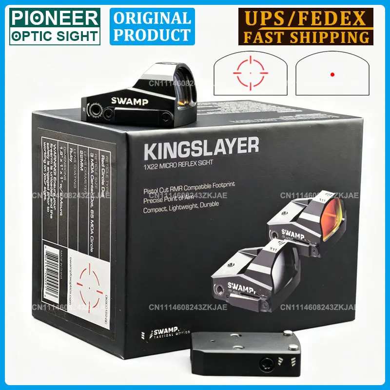 ORIGINAL KINGSLAYER 1x22MM 3MOA Reflex Red Dot Sight R*R Footprint Picatinny Mount Hunting Handgun Pistol Optic Sight Riflescope