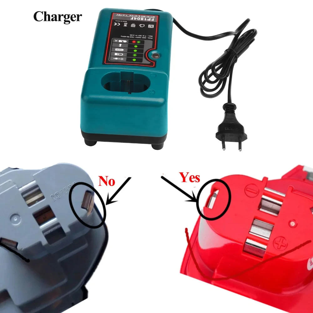 สำหรับ Makita ที่ชาร์จแบตเตอรี่สำรอง7.2V 9.6V 12V 14.4V 18V Ni-MH แบตเตอรี่ NI-CD DC1804 DC1414T DC1414F 9001 9100A