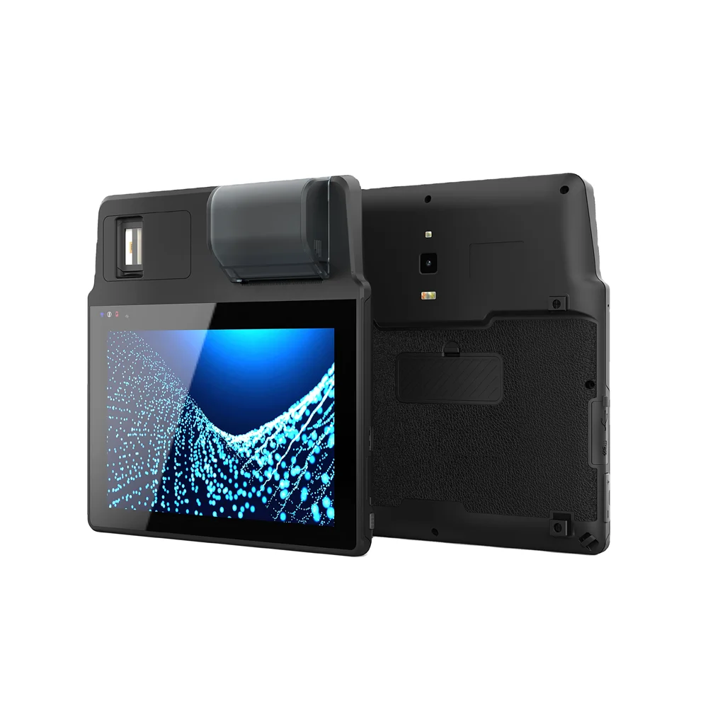 

Portable Thermal Printer Biometric Tablet With Fingerprint Scanner And Barcode Reader MRZ For Instant Passport Authentication
