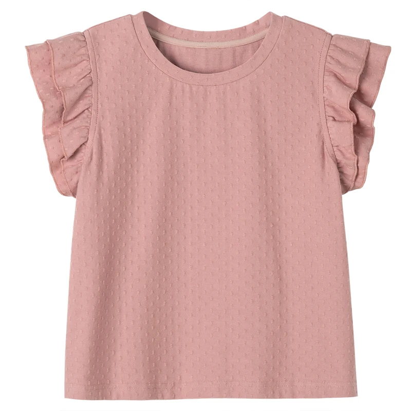 Camiseta Regular de cuello redondo para niños, ropa Unisex para niñas, Tops de algodón para niños, camisetas cortas de Spandex sin mangas, camisetas casuales de moda de verano