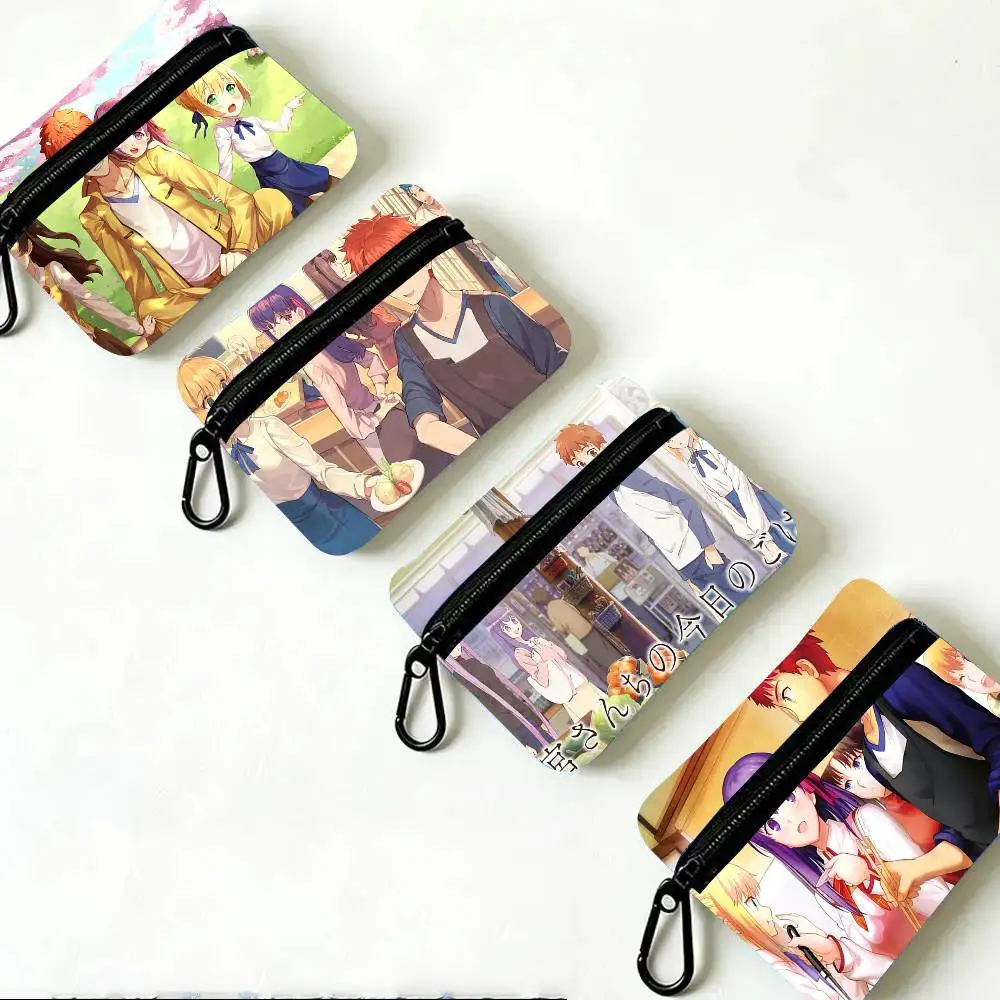 Today's Menu For The Emiya Family Anime Oxford Fabric Wallet With Zipper Hanging Multifunctional Bag For Credit Cards Keys Coins