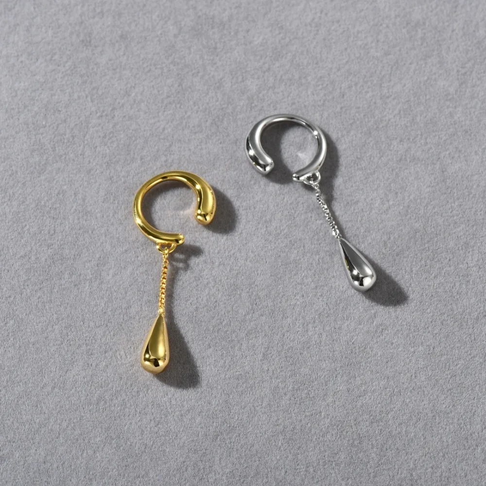 Moda em forma de c clipe de metal brincos não-piercing falso cartilagem lágrima borla orelha manguito simples pingente geométrico orelha osso clipe