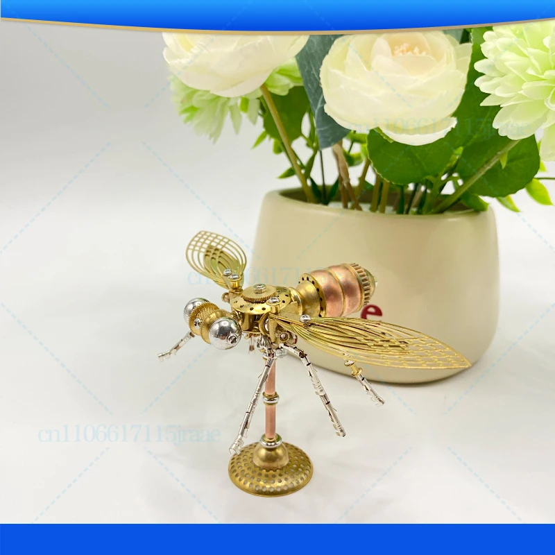 Steampunk Mechanical Insects Golden Flies Pure Handmade Crafts Creative Tabletop Ornaments Personalized Gifts