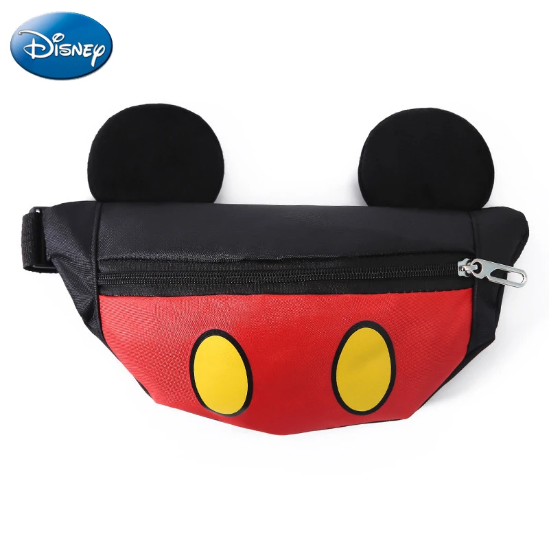 Disney Waist Bag Mickey Minnie Fashion Casual Waist Bag Children Outdoor Sports Zipper Fanny Pack Boy Girl Cartoon Crossbody Bag