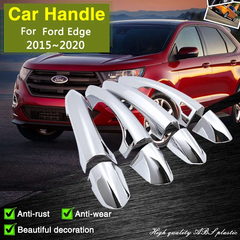 

Роскошная хромированная смарт-крышка для дверной ручки, подходит для Ford Edge MK2 Endura Edge Plus 2015 ~ 2020, отделка автомобильных аксессуаров, стикер 2018 2019
