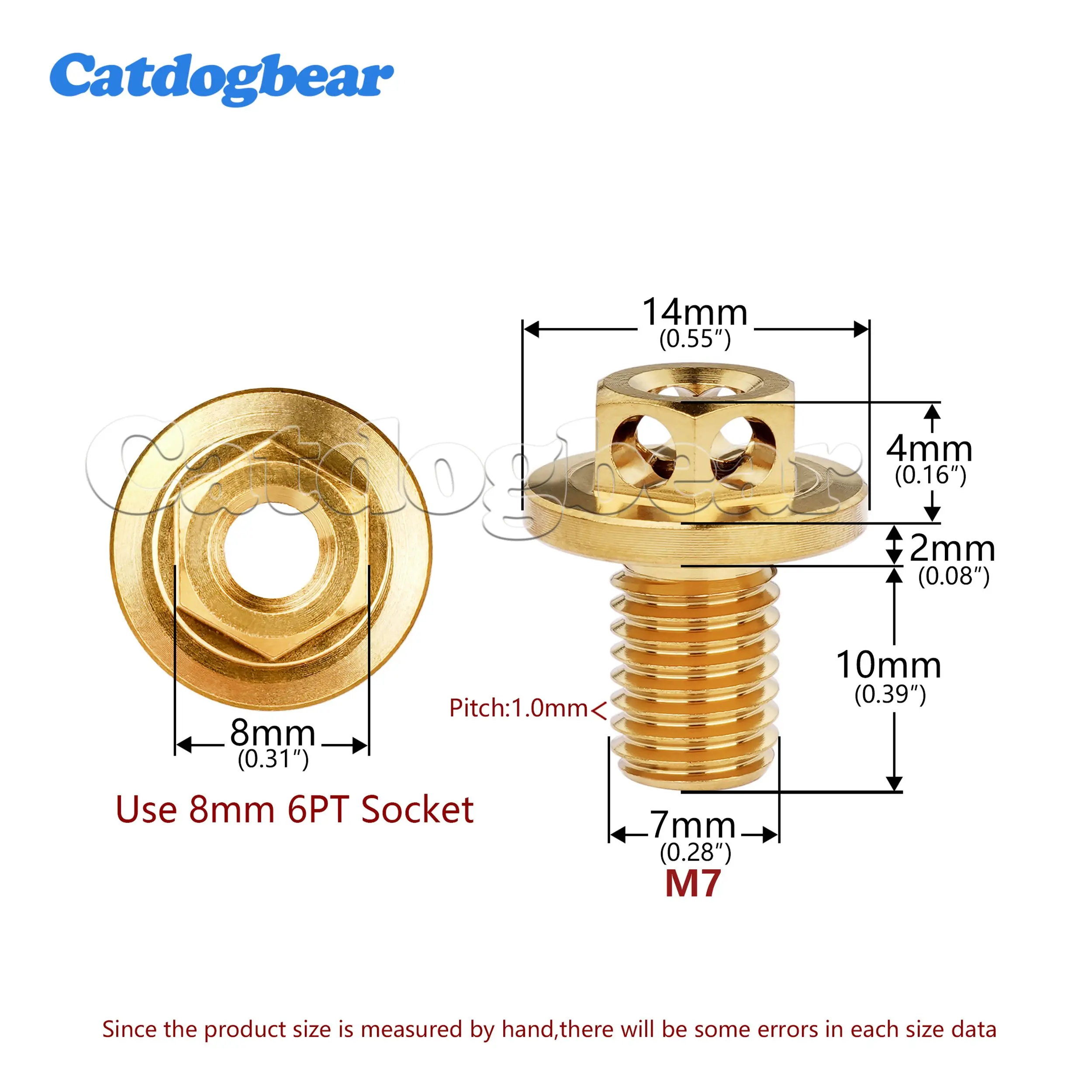 Catdogbear Titanium Bolt M7X10mmRoad Bike Schaltung/Hose Locking Screw Shift Shifter Lever Oil Bleed Bolt