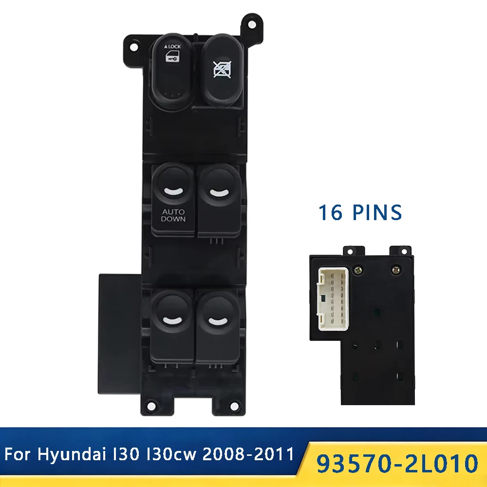 Car Front Left Window Control Switch For Hyundai I30 I30cw 2008 2009 2010 2011 Lifter Button Driver Side 93570-2L010 LHD Console