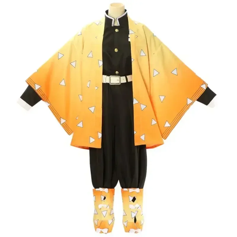 Anime Devil Hunter Agatsuma Zenitsu Cosplay Costume Women Kimono Uniform Halloween Christmas