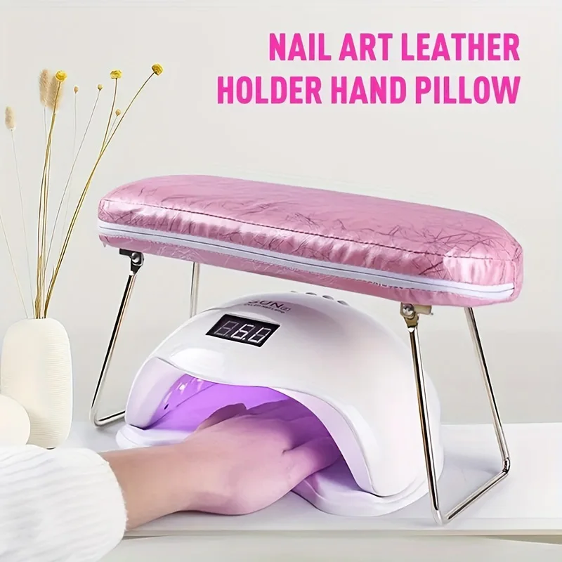 1pc hand pillow armrest pad bracket, foldable professional nail art hand pillow nail rack, durable support hand pad.