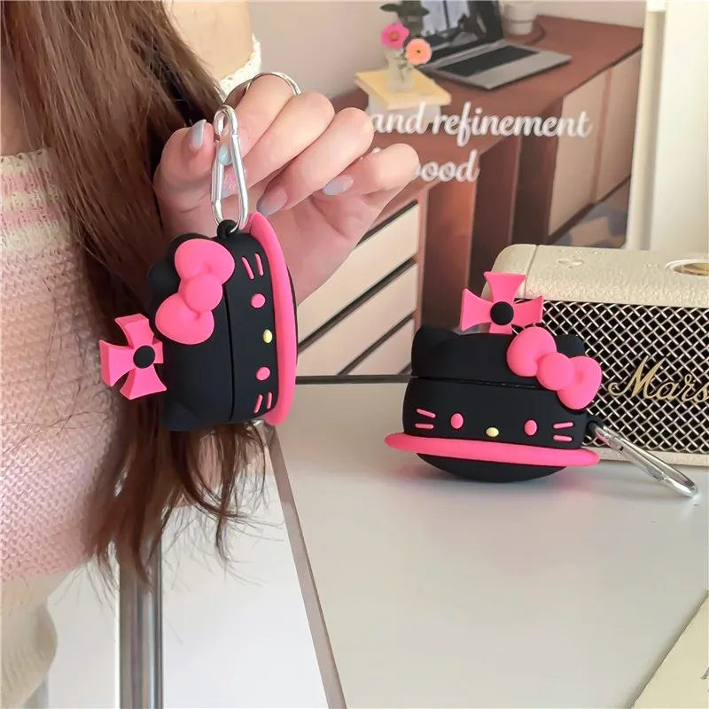 Kawaii HelloKitty etui ochronne Bluetooth Sanrio Anime Cartoon czerwone etui na słuchawki garnitur dla Airpodspro2 AirPods1/2