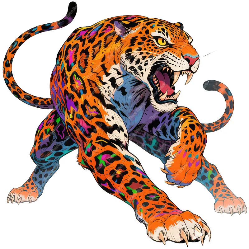 Three Ratels CD34 Golden Fierce Cheetah Animal Wall Stickers for Home Decoration Computer Stickers Personalized car decals