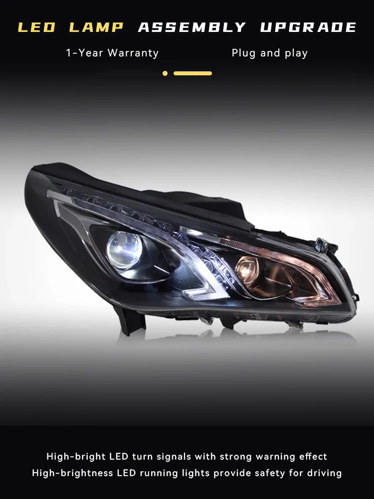 Lights For Hyundai Sonata 9 2016 2017 2018 2019 MK9 Headlight LED DRL Upgrade Projector Bifocal Lens Car Accessories Front Lamp