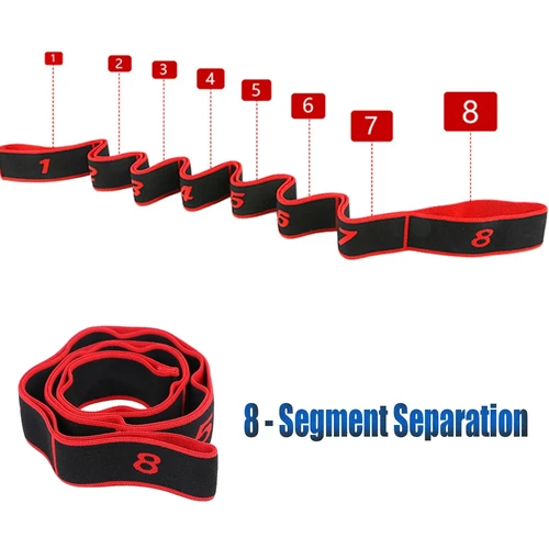 Imagen 2 del producto Bandas de resistencia al estiramiento para Yoga, cinturón multisegmentos de alta elasticidad para adultos, cinturón de estiramiento asistido para Yoga, productos para Fitness y Yoga