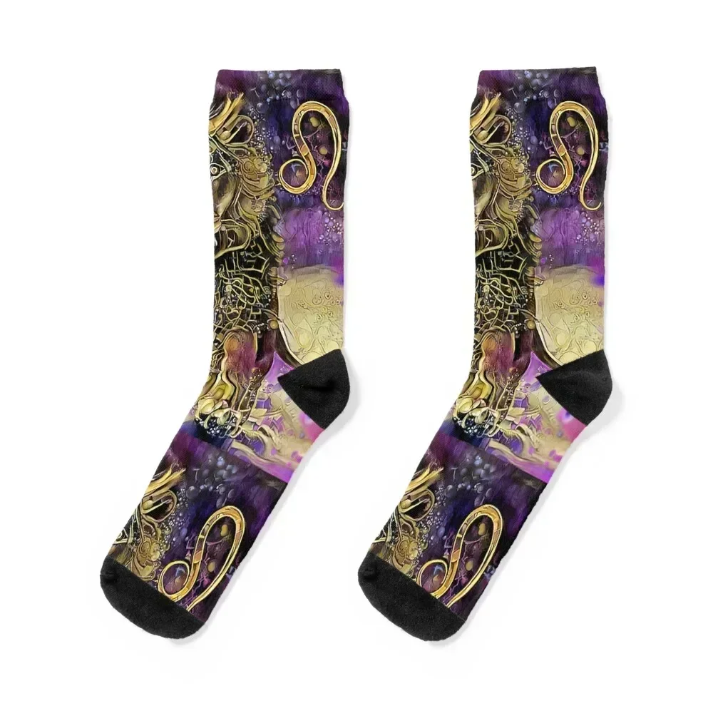 Leo - Zodiac Socks sheer Thermal man winter sports stockings Socks Man Women's